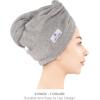 imageAmerican Soft Linen 100 Cotton Hair Towels for Women Head Towel Cap Cotton Hair Turban Towel Wrap for Long Curly Anti Frizz Hair Soft and Absorbent Cotton Hair Towels 2 Pack WhiteLight Grey