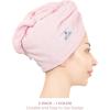 imageAmerican Soft Linen 100 Cotton Hair Towels for Women Head Towel Cap Cotton Hair Turban Towel Wrap for Long Curly Anti Frizz Hair Soft and Absorbent Cotton Hair Towels 2 Pack WhitePink