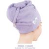 imageAmerican Soft Linen 100 Cotton Hair Towels for Women Head Towel Cap Cotton Hair Turban Towel Wrap for Long Curly Anti Frizz Hair Soft and Absorbent Cotton Hair Towels 2 Pack WhiteLilac