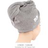 imageAmerican Soft Linen 100 Cotton Hair Towels for Women Head Towel Cap Cotton Hair Turban Towel Wrap for Long Curly Anti Frizz Hair Soft and Absorbent Cotton Hair Towels 2 Pack WhiteLight Grey