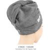 imageAmerican Soft Linen 100 Cotton Hair Towels for Women Head Towel Cap Cotton Hair Turban Towel Wrap for Long Curly Anti Frizz Hair Soft and Absorbent Cotton Hair Towels 2 Pack WhiteDark Gray