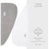 imageAmerican Soft Linen 100 Cotton Hair Towels for Women Head Towel Cap Cotton Hair Turban Towel Wrap for Long Curly Anti Frizz Hair Soft and Absorbent Cotton Hair Towels 2 Pack WhiteLight Grey  White