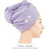 imageAmerican Soft Linen 100 Cotton Hair Towels for Women Head Towel Cap Cotton Hair Turban Towel Wrap for Long Curly Anti Frizz Hair Soft and Absorbent Cotton Hair Towels 2 Pack WhiteLilac
