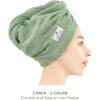 imageAmerican Soft Linen 100 Cotton Hair Towels for Women Head Towel Cap Cotton Hair Turban Towel Wrap for Long Curly Anti Frizz Hair Soft and Absorbent Cotton Hair Towels 2 Pack WhiteWhite  Sage
