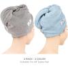 imageAmerican Soft Linen 100 Cotton Hair Towels for Women Head Towel Cap Cotton Hair Turban Towel Wrap for Long Curly Anti Frizz Hair Soft and Absorbent Cotton Hair Towels 2 Pack WhiteLight Grey  Sky Blue