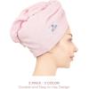 imageAmerican Soft Linen 100 Cotton Hair Towels for Women Head Towel Cap Cotton Hair Turban Towel Wrap for Long Curly Anti Frizz Hair Soft and Absorbent Cotton Hair Towels 2 Pack WhitePink  Sky Blue