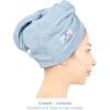 imageAmerican Soft Linen 100 Cotton Hair Towels for Women Head Towel Cap Cotton Hair Turban Towel Wrap for Long Curly Anti Frizz Hair Soft and Absorbent Cotton Hair Towels 2 Pack WhiteSky Blue