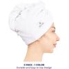 imageAmerican Soft Linen 100 Cotton Hair Towels for Women Head Towel Cap Cotton Hair Turban Towel Wrap for Long Curly Anti Frizz Hair Soft and Absorbent Cotton Hair Towels 2 Pack WhiteWhite