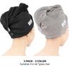 imageAmerican Soft Linen 100 Cotton Hair Towels for Women Head Towel Cap Cotton Hair Turban Towel Wrap for Long Curly Anti Frizz Hair Soft and Absorbent Cotton Hair Towels 2 Pack WhiteBlack  Light Grey