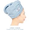 imageAmerican Soft Linen 100 Cotton Hair Towels for Women Head Towel Cap Cotton Hair Turban Towel Wrap for Long Curly Anti Frizz Hair Soft and Absorbent Cotton Hair Towels 2 Pack WhitePink  Sky Blue
