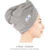 imageAmerican Soft Linen 100 Cotton Hair Towels for Women Head Towel Cap Cotton Hair Turban Towel Wrap for Long Curly Anti Frizz Hair Soft and Absorbent Cotton Hair Towels 2 Pack WhiteLight Grey  Sky Blue