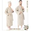 imageAmerican Soft Linen 100 Cotton Robes for Women and Men Soft Lightweight Quick Dry Unisex Couple Turkish BathrobesBeige