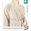 imageAmerican Soft Linen 100 Cotton Robes for Women and Men Soft Lightweight Quick Dry Unisex Couple Turkish BathrobesBeige