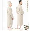 imageAmerican Soft Linen 100 Cotton Robes for Women and Men Soft Lightweight Quick Dry Unisex Couple Turkish BathrobesBeige