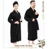 imageAmerican Soft Linen 100 Cotton Robes for Women and Men Soft Lightweight Quick Dry Unisex Couple Turkish BathrobesBlack