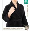 imageAmerican Soft Linen 100 Cotton Robes for Women and Men Soft Lightweight Quick Dry Unisex Couple Turkish BathrobesBlack
