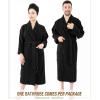 imageAmerican Soft Linen 100 Cotton Robes for Women and Men Soft Lightweight Quick Dry Unisex Couple Turkish BathrobesBlack