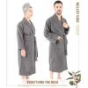 imageAmerican Soft Linen 100 Cotton Robes for Women and Men Soft Lightweight Quick Dry Unisex Couple Turkish BathrobesDark Gray
