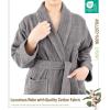 imageAmerican Soft Linen 100 Cotton Robes for Women and Men Soft Lightweight Quick Dry Unisex Couple Turkish BathrobesDark Gray