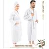 imageAmerican Soft Linen 100 Cotton Robes for Women and Men Soft Lightweight Quick Dry Unisex Couple Turkish BathrobesWhite