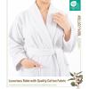 imageAmerican Soft Linen 100 Cotton Robes for Women and Men Soft Lightweight Quick Dry Unisex Couple Turkish BathrobesWhite