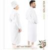 imageAmerican Soft Linen 100 Cotton Robes for Women and Men Soft Lightweight Quick Dry Unisex Couple Turkish BathrobesWhite