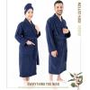 imageAmerican Soft Linen 100 Cotton Robes for Women and Men Soft Lightweight Unisex Couple Turkish Bathrobes Small  Blue
