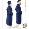imageAmerican Soft Linen 100 Cotton Robes for Women and Men Soft Lightweight Unisex Couple Turkish Bathrobes Small  Blue