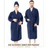 imageAmerican Soft Linen 100 Cotton Robes for Women and Men Soft Lightweight Unisex Couple Turkish Bathrobes Small  Blue