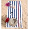 imageAmerican Soft Linen Cabana Striped Beach Towels 30x60 inch 4 Piece Oversize Pool Towels Quick Drying Sand Free Swim Towels BeigeNavy Bluebordeaux
