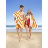 imageAmerican Soft Linen Cabana Striped Beach Towels 30x60 inch 4 Piece Oversize Pool Towels Quick Drying Sand Free Swim Towels BeigeOrange
