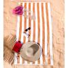 imageAmerican Soft Linen Cabana Striped Beach Towels 30x60 inch 4 Piece Oversize Pool Towels Quick Drying Sand Free Swim Towels BeigeOrange