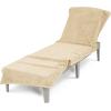 imageAmerican Soft Linen Chaise Lounge Covers with Pocket 86quotx32quot Oversized Beach Pool Lounge Chair Towel GrayBeige Chair Towel