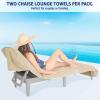 imageAmerican Soft Linen Chaise Lounge Covers with Pocket 86quotx32quot Oversized Beach Pool Lounge Chair Towel GrayBeige Chair Towel