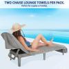 imageAmerican Soft Linen Chaise Lounge Covers with Pocket 86quotx32quot Oversized Beach Pool Lounge Chair Towel GrayGray Chair Towel