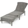 imageAmerican Soft Linen Chaise Lounge Covers with Pocket 86quotx32quot Oversized Beach Pool Lounge Chair Towel GrayGray Chair Towel