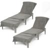 imageAmerican Soft Linen Chaise Lounge Covers with Pocket 86quotx32quot Oversized Beach Pool Lounge Chair Towel GrayGray Chair Towel