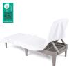 imageAmerican Soft Linen Chaise Lounge Covers with Pocket 86quotx32quot Oversized Beach Pool Lounge Chair Towel GrayWhite Chair Towel
