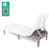 imageAmerican Soft Linen Chaise Lounge Covers with Pocket 86quotx32quot Oversized Beach Pool Lounge Chair Towel GrayWhite Chair Towel