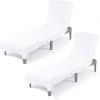 imageAmerican Soft Linen Chaise Lounge Covers with Pocket 86quotx32quot Oversized Beach Pool Lounge Chair Towel GrayWhite Chair Towel