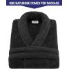 imageAmerican Soft Linen Warm Fleece Robe Mens and Womens Robe Fuzzy 1 Piece Unisex Plush Adult Bathrobe for BathroomBlack