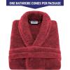 imageAmerican Soft Linen Warm Fleece Robe Mens and Womens Robe Fuzzy 1 Piece Unisex Plush Adult Bathrobe for BathroomBurgundy Red