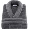 imageAmerican Soft Linen Warm Fleece Robe Mens and Womens Robe Fuzzy 1 Piece Unisex Plush Adult Bathrobe for BathroomDark Gray