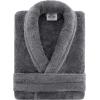 imageAmerican Soft Linen Warm Fleece Robe Mens and Womens Robe Fuzzy 1 Piece Unisex Plush Adult Bathrobe for BathroomDark Gray