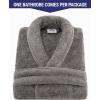 imageAmerican Soft Linen Warm Fleece Robe Mens and Womens Robe Fuzzy 1 Piece Unisex Plush Adult Bathrobe for BathroomDark Gray