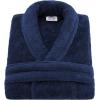 imageAmerican Soft Linen Warm Fleece Robe Mens and Womens Robe Fuzzy 1 Piece Unisex Plush Adult Bathrobe for BathroomNavy Blue