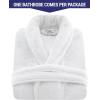 imageAmerican Soft Linen Warm Fleece Robe Mens and Womens Robe Fuzzy 1 Piece Unisex Plush Adult Bathrobe for BathroomWhite