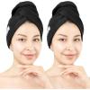 imageAmerican Soft Linen 100 Cotton Hair Towels for Women Head Towel Cap Cotton Hair Turban Towel Wrap for Long Curly Anti Frizz Hair Soft and Absorbent Cotton Hair Towels 2 Pack WhiteBlack