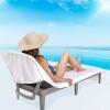 imageAmerican Soft Linen Chaise Lounge Covers with Pocket 86quotx32quot Oversized Beach Pool Lounge Chair Towel GrayWhite Chair Towel