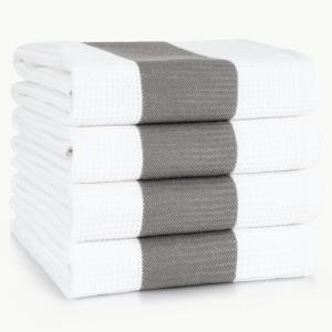imageAmerican Soft Linen Dish Towels 100 Cotton Dish Cloths for Kitchen 4 Packed Soft Absorbent Quick Dry Kitchen Towels BeigeGray